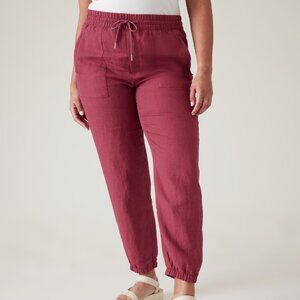 Athleta Retreat Linen Jogger - Berry
